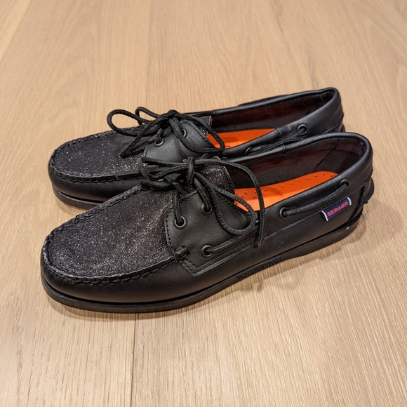 Black Sparkle Boat Shoes - Fisherman core - Picture 4 of 10